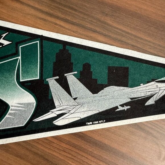 Vintage 1998 New York Jets Felt Pennant NFLP Tag Express 29"x12" - Picture 6 of 13